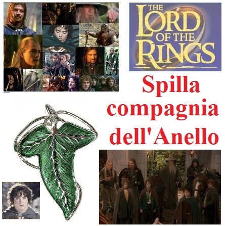 Spilla foglia elfica della compagnia dell'anello - riproduzione ufficiale new line cinema del film il signore degli anelli.